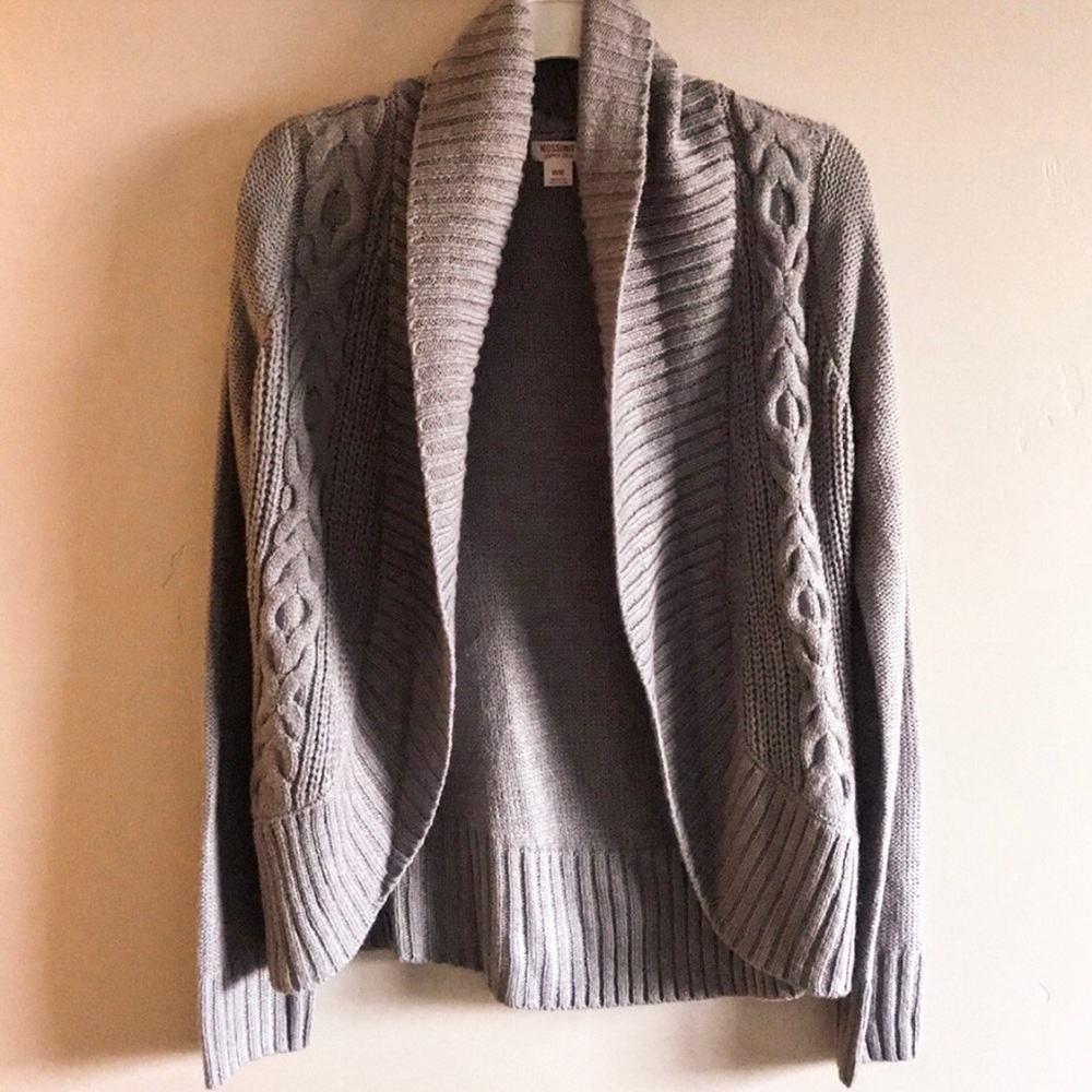 Grey Mossimo Open Front Sweater